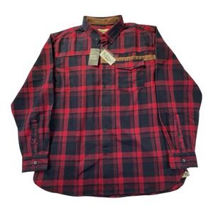 Flag Nor Fail Plaid Flannel Button Up Long Sleeves Shirt Mens 2XL